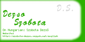 dezso szobota business card